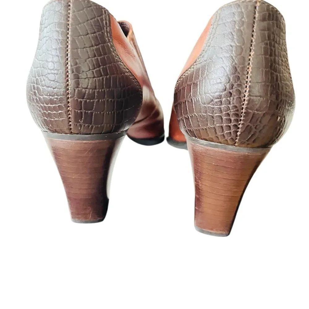 Artiva CLAUDIA Brown Leather Ankle Booties with Block Heel made in Brazil size 8 - Picture 6 of 7